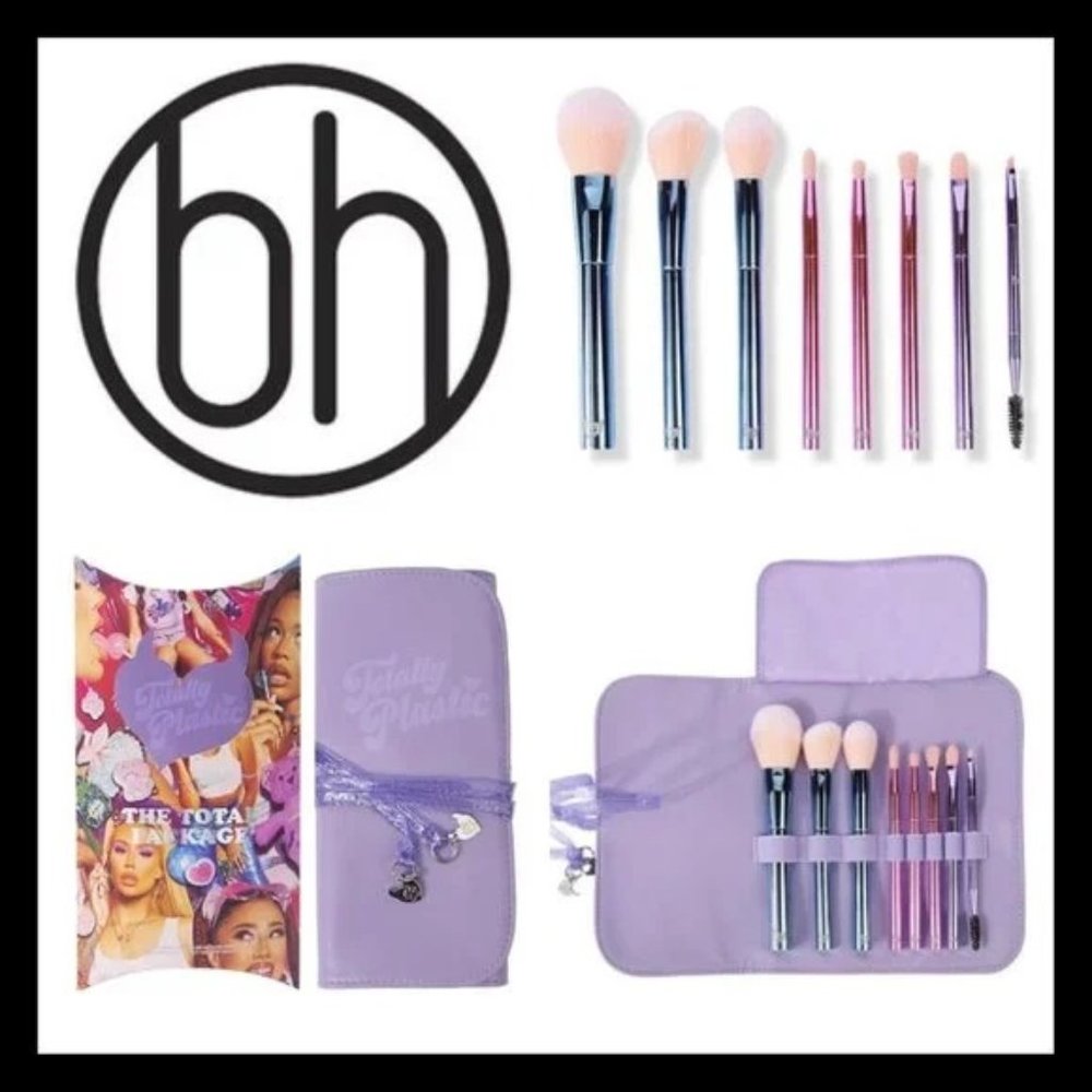 Iggy X BH The Total Package 8 Piece Face & Eye Brush Set With Wrap!!BNIB!!!